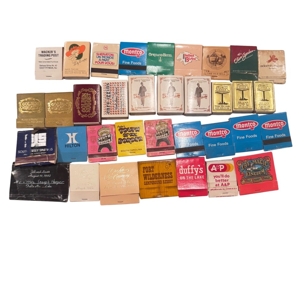 Vintage Matchbooks Lot 35 Assorted Advertising A Lot of New Jersey‎ Have Matches